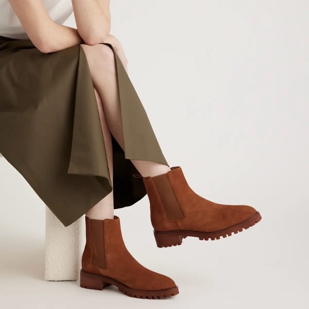 NIB | Quince Women Suede Chelsea Boot Cinnamon 10 - Picture 12 of 12